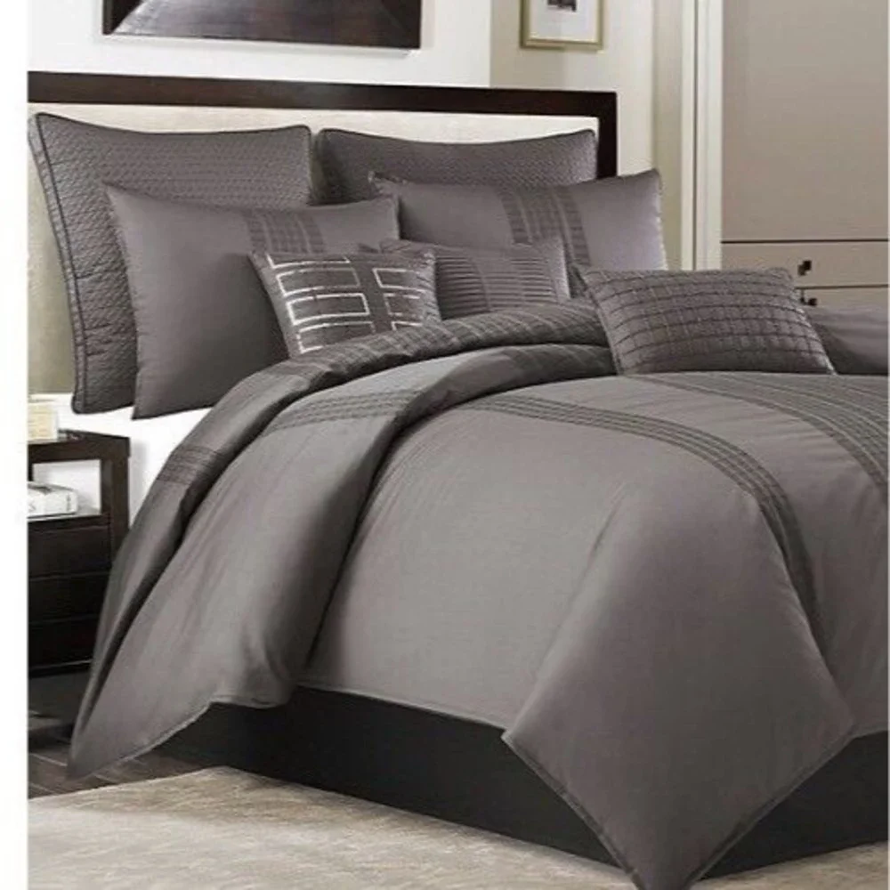 New Manor Hill Ellis Charcoal  Euro Pillow Case 26x 26 Sham  Cotton